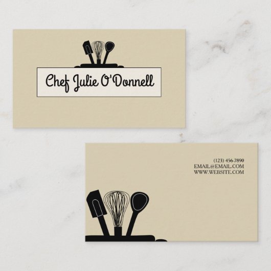シェフ料理の名刺 名刺 (正面/裏面)