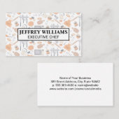 シェフ料理ツールパターン 名刺 (正面/裏面)