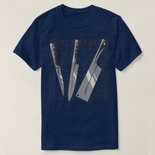 シェフ料理ナイフ Tシャツ (デザイン正面)
