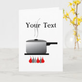 シェフ料理ポットグリーティングカード カード (黄色い花)