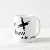 シェフ料理人の名前テキスト メンズ キッチン ベーカリー コーヒーマグカップ (正面右)