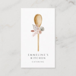 シェフ木製スプーンとフローラケータリング 名刺