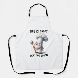 シェフ格言ライフ短いスプーンをなめる エプロン