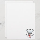 シェフ漫画とレターヘッド – 料理文房具 (正面/裏面)