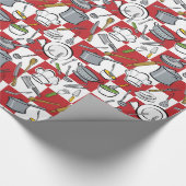 シェフ用具のチェッカーボード ラッピングペーパー (角)