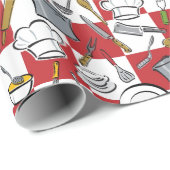 シェフ用具のチェッカーボード ラッピングペーパー (ロールコーナー)