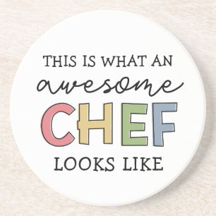 シェフ素晴らしギフト 最高の   Chef Ever おもしろい Gift コースター