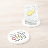 シェフ素晴らしギフト 最高の|  Chef Ever おもしろい Gift コースター (側面)