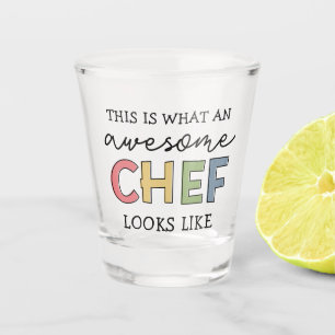 シェフ素晴らしギフト 最高の   Chef Ever おもしろい Gift ショットグラス