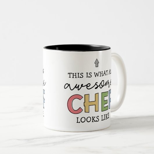 シェフ素晴らしギフト 最高の| Chef Ever おもしろい Gift ツートーンマグカップ (正面右)
