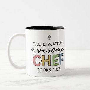 シェフ素晴らしギフト 最高の   Chef Ever おもしろい Gift ツートーンマグカップ