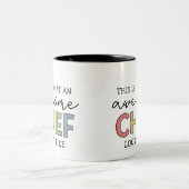 シェフ素晴らしギフト 最高の|  Chef Ever おもしろい Gift ツートーンマグカップ (中央)