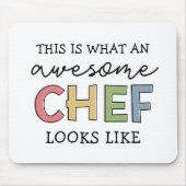 シェフ素晴らしギフト 最高の| Chef Ever おもしろい Gift マウスパッド (正面)
