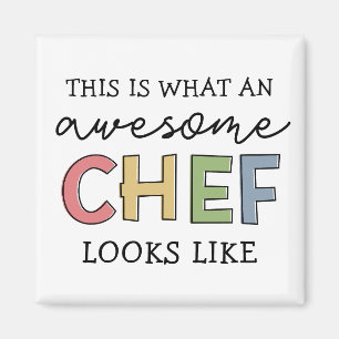 シェフ素晴らしギフト 最高の   Chef Ever おもしろい Gift マグネット