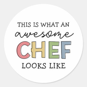 シェフ素晴らしギフト 最高の Chef Ever おもしろい Gift ラウンドシール