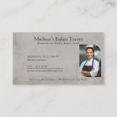 シェフ素朴やキッチンマネージャーの鉢植え 名刺 (裏面)