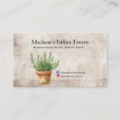 シェフ素朴やキッチンマネージャーの鉢植え 名刺 (正面)