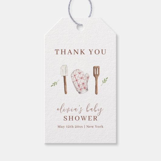 シェフ素朴キッモダンチン物ベビーシャワー ギフトタグ (正面)