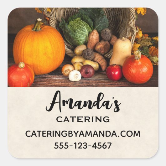 シェフ素朴テーブル豊作ビジネス スクエアシール (正面)