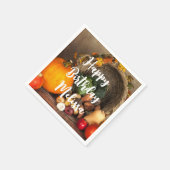 シェフ素朴テーブル豊作誕生日 スタンダードカクテルナプキン (角)