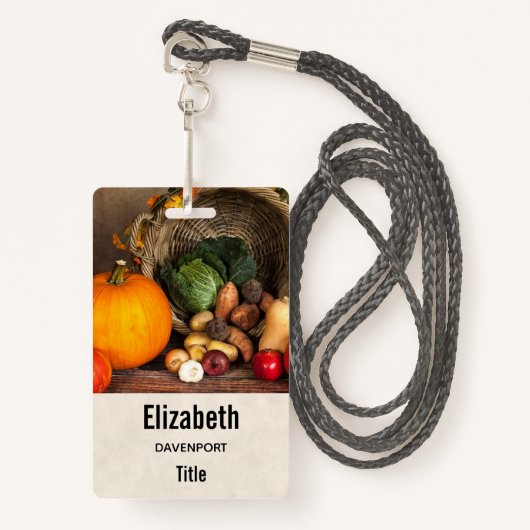 シェフ素朴テーブル豊作 バッジ (正面ランヤード)