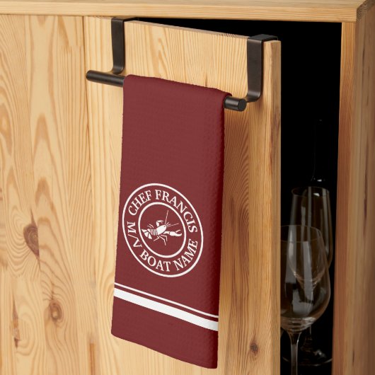 シェフ航海のロブスターロゴキッチンタオル キッチンタオル (三つ折り)