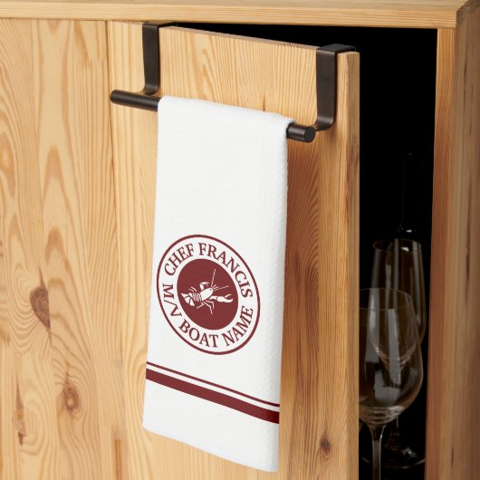 シェフ航海のロブスターロゴキッチンタオル キッチンタオル (三つ折り)