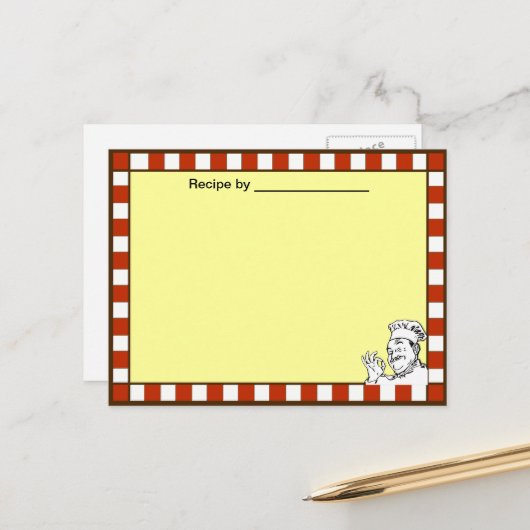 シェフ認定レシピ空白のカード ポストカード (正面/裏面インサイチュ)