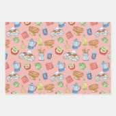 シェフ調理師キッチン料理ラバーラッピング紙セット ラッピングペーパーシート (正面3)