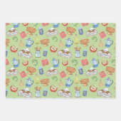 シェフ調理師キッチン料理ラバーラッピング紙セット ラッピングペーパーシート (正面2)