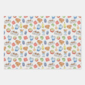 シェフ調理師キッチン料理ラバーラッピング紙セット ラッピングペーパーシート (正面)