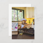 シェフ調理師ブックおもしろい犬フォトカード サンキューカード (正面/裏面)