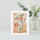 シェフ調理師ヴィンテージフードアドアート ポストカード (スタンド正面)