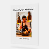 シェフ調理師追加ネーム文字メンキッチンベーカリー アクリルサイン (傾斜)