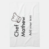 シェフ調理師追加ネーム文字メンキッチンベーカリー キッチンタオル (縦)