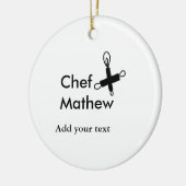 シェフ調理師追加ネーム文字メンキッチンベーカリー セラミックオーナメント (左)
