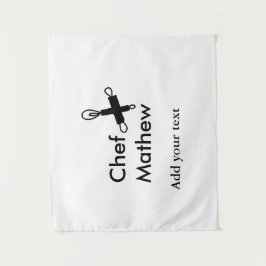 シェフ調理師追加ネーム文字メンキッチンベーカリー タペストリー