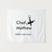 シェフ調理師追加ネーム文字メンキッチンベーカリー タペストリー (正面(横))