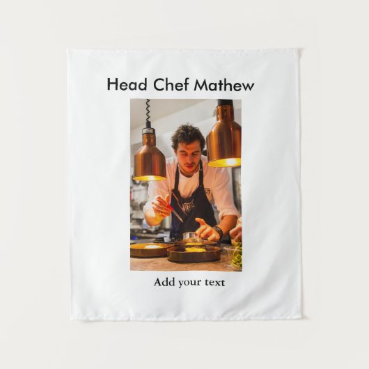 シェフ調理師追加ネーム文字メンキッチンベーカリー タペストリー (正面)