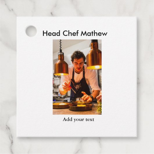 シェフ調理師追加ネーム文字メンキッチンベーカリー フェイバータグ (正面)