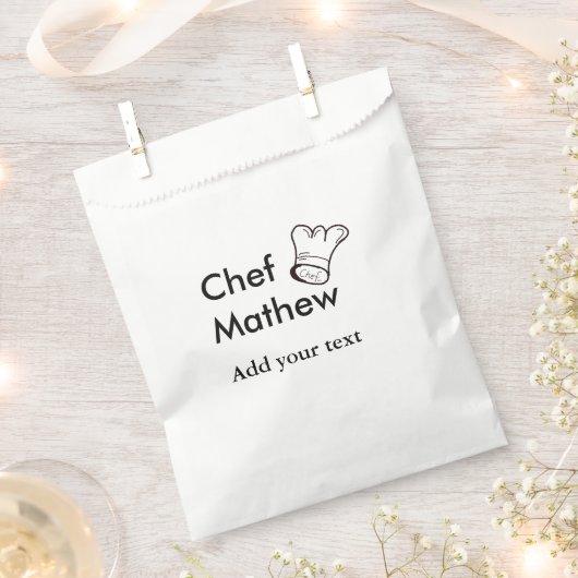 シェフ調理師追加ネーム文字メンキッチンベーカリー フェイバーバッグ (クリップ留めされた状態)