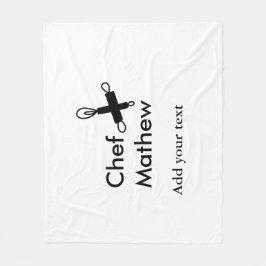 シェフ調理師追加ネーム文字メンキッチンベーカリー フリースブランケット