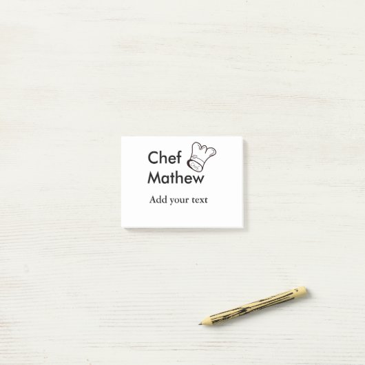 シェフ調理師追加ネーム文字メンキッチンベーカリー ポストイット (デスク上)
