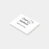 シェフ調理師追加ネーム文字メンキッチンベーカリー ポストイット (アングル)