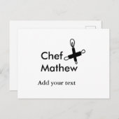 シェフ調理師追加ネーム文字メンキッチンベーカリー ポストカード (正面/裏面)