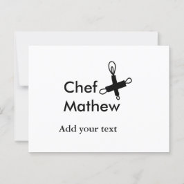 シェフ調理師追加ネーム文字メンキッチンベーカリー ポストカード