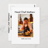 シェフ調理師追加ネーム文字メンキッチンベーカリー ポストカード (正面/裏面)