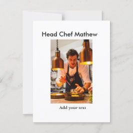 シェフ調理師追加ネーム文字メンキッチンベーカリー ポストカード