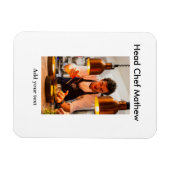 シェフ調理師追加ネーム文字メンキッチンベーカリー マグネット (横)