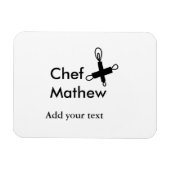 シェフ調理師追加ネーム文字メンキッチンベーカリー マグネット (横)